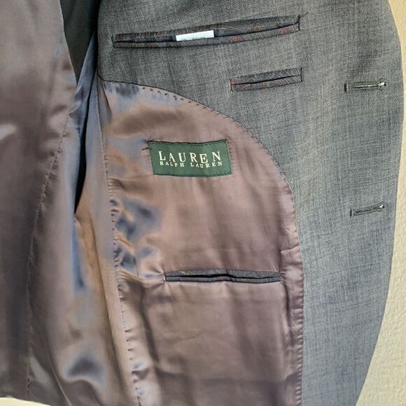 Lauren Ralph Lauren Mens 100% Wool Lanie Gray Blazer Jacket Sport Suit Coat 42 S - Picture 11 of 12